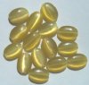 15 14x10mm Gold Fiber Optic Flat Ovals
